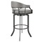 Armen Living Pharaoh Swivel 26" Mineral Finish and Gray Faux Leather Bar Stool 721535743353 - alternate 8